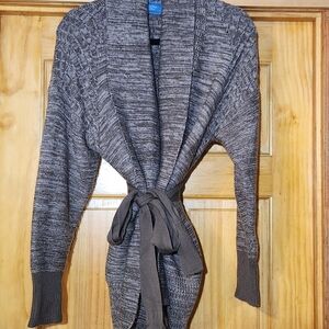 💫Like New Simply Vera Vera Wang Pretty Brown/Tan Belted Cardigan Sweater Medium